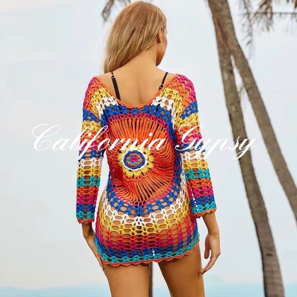 Rainbow Knit Boho Coverup - Picture 7 of 9